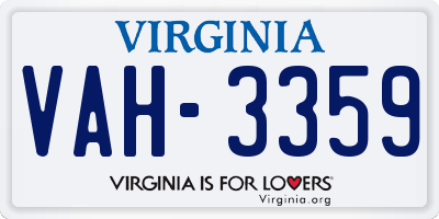 VA license plate VAH3359