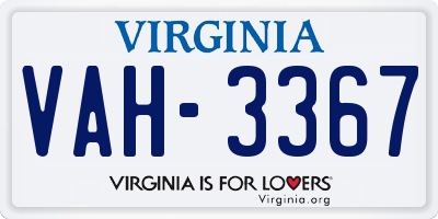 VA license plate VAH3367