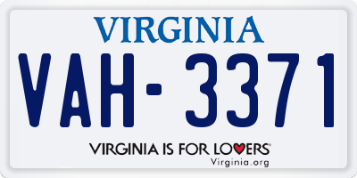 VA license plate VAH3371