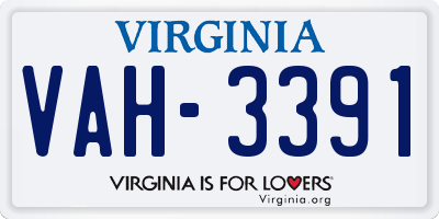 VA license plate VAH3391