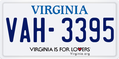 VA license plate VAH3395