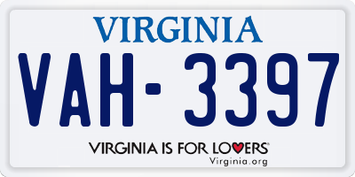 VA license plate VAH3397