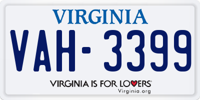 VA license plate VAH3399