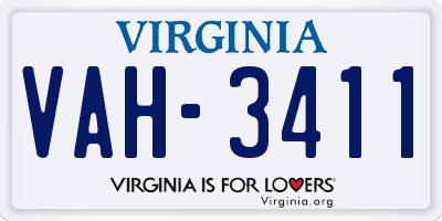 VA license plate VAH3411