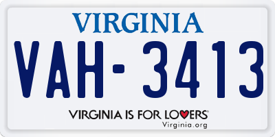 VA license plate VAH3413
