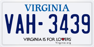 VA license plate VAH3439