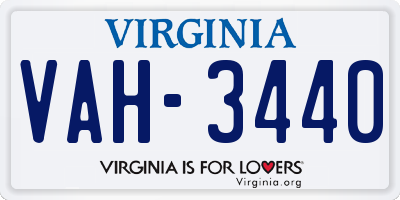 VA license plate VAH3440
