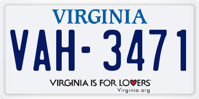 VA license plate VAH3471