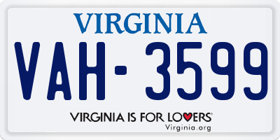 VA license plate VAH3599