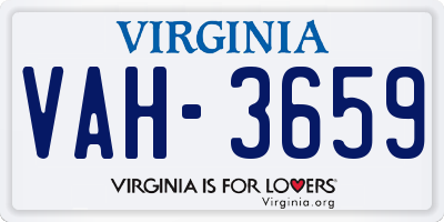 VA license plate VAH3659