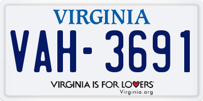 VA license plate VAH3691