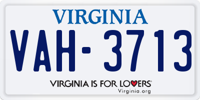 VA license plate VAH3713