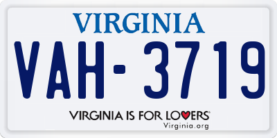 VA license plate VAH3719