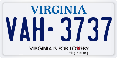 VA license plate VAH3737