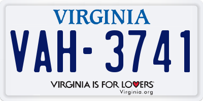 VA license plate VAH3741