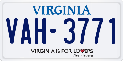 VA license plate VAH3771
