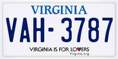 VA license plate VAH3787