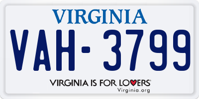VA license plate VAH3799