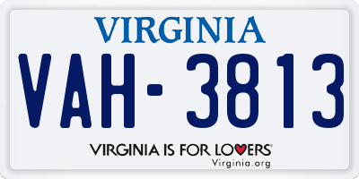VA license plate VAH3813