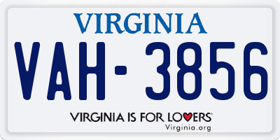VA license plate VAH3856