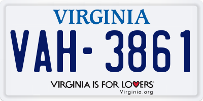 VA license plate VAH3861
