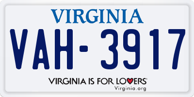 VA license plate VAH3917