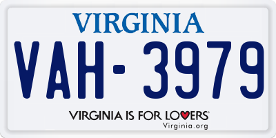 VA license plate VAH3979