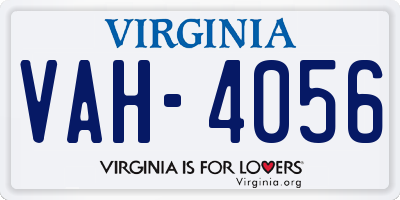 VA license plate VAH4056