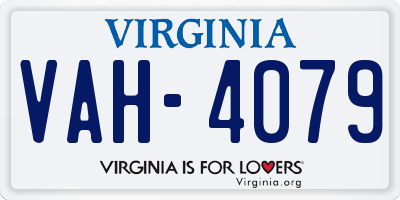 VA license plate VAH4079