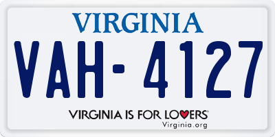 VA license plate VAH4127