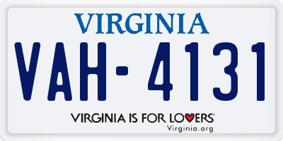 VA license plate VAH4131