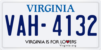 VA license plate VAH4132