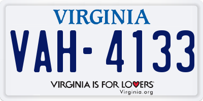 VA license plate VAH4133
