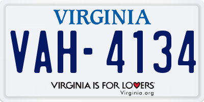 VA license plate VAH4134