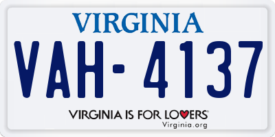 VA license plate VAH4137