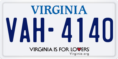VA license plate VAH4140