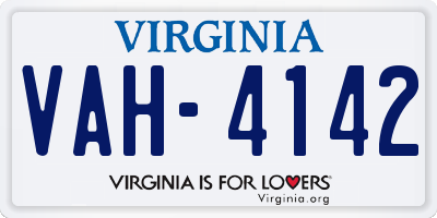 VA license plate VAH4142