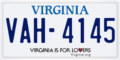 VA license plate VAH4145