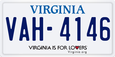 VA license plate VAH4146