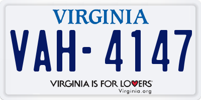VA license plate VAH4147