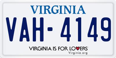 VA license plate VAH4149