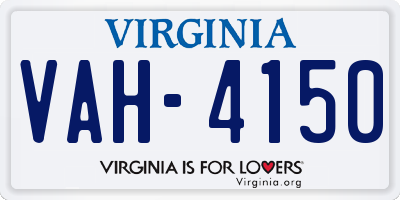 VA license plate VAH4150