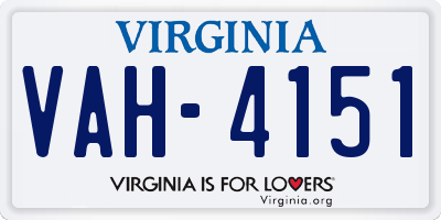 VA license plate VAH4151