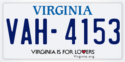 VA license plate VAH4153