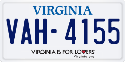 VA license plate VAH4155