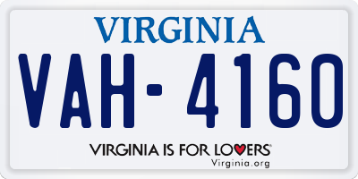 VA license plate VAH4160