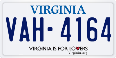 VA license plate VAH4164