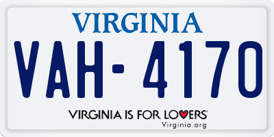 VA license plate VAH4170