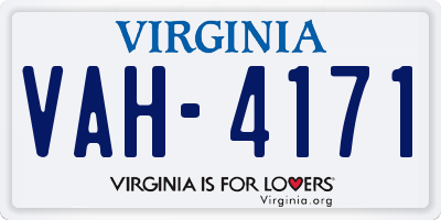 VA license plate VAH4171
