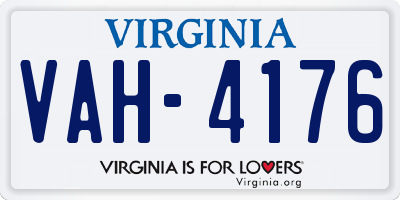 VA license plate VAH4176